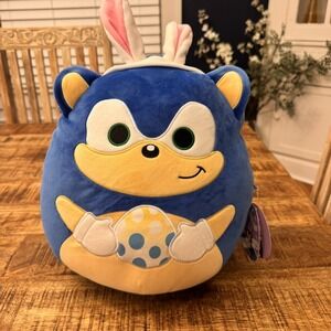 Sonic the Hedgehog Large 12" Squishmallow Easter‎ Bunny Ears Plush Exclusive NEW